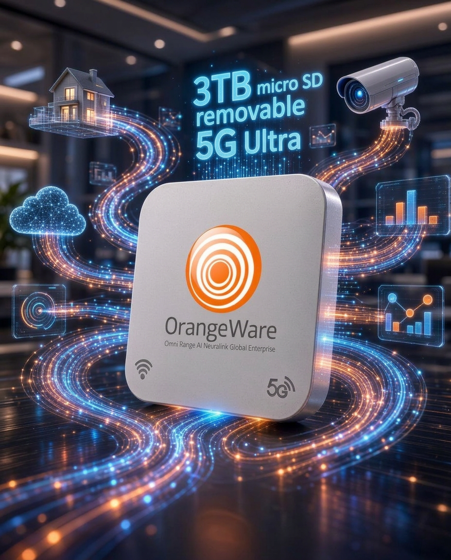 OrangeWare router connecting a home, security camera and local intelligence